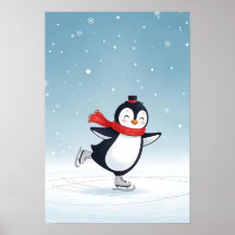 Cozy Winter Penguin Nursery Art