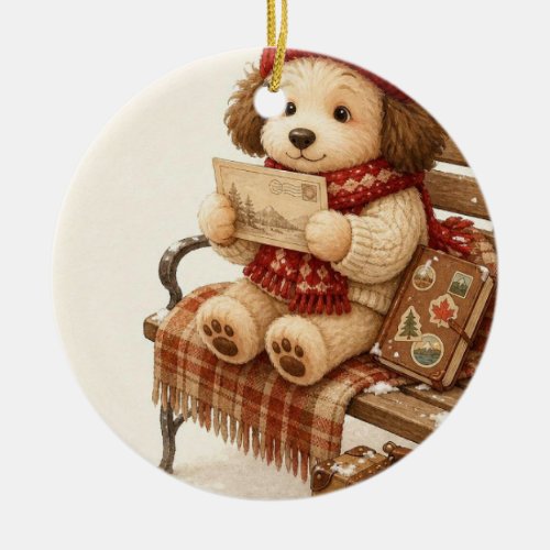 Cozy Winter Puppy Ornament