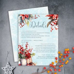 Cozy Winter Rowan berry bouquet Wedding Details Enclosure Card