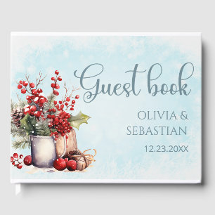 Cozy Winter Rowan berry bouquet Wedding Guest Book
