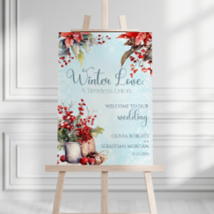 Cozy Winter Rowan berry bouquet Wedding Welcome Foam Board