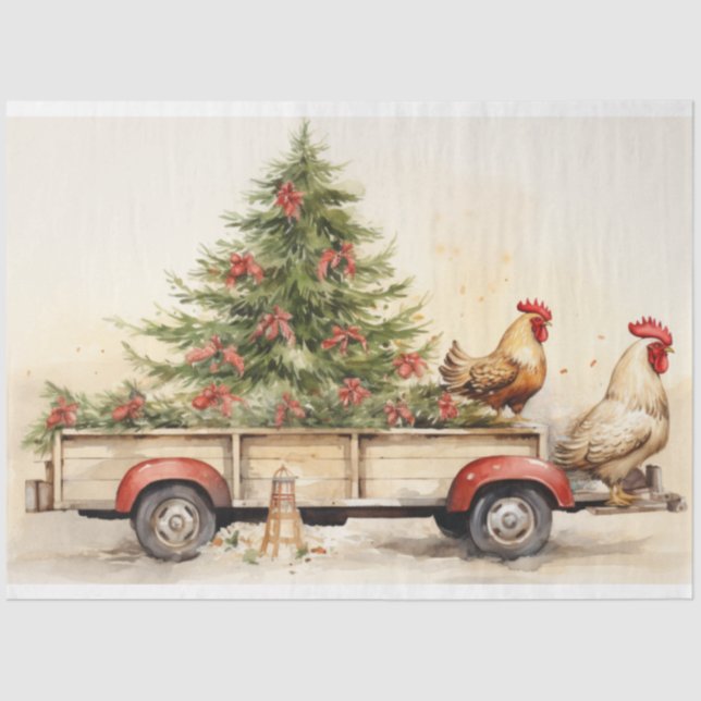 Cozy Winter Scene:  Guardians of the Tree Farm Tissue Paper (Front)