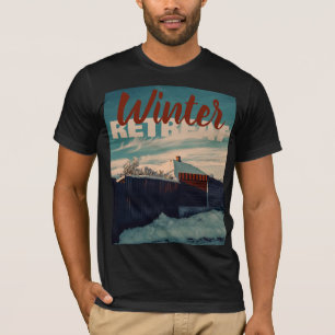 Cozy Winter Snow Rooftop Stylized Landscape T-Shirt