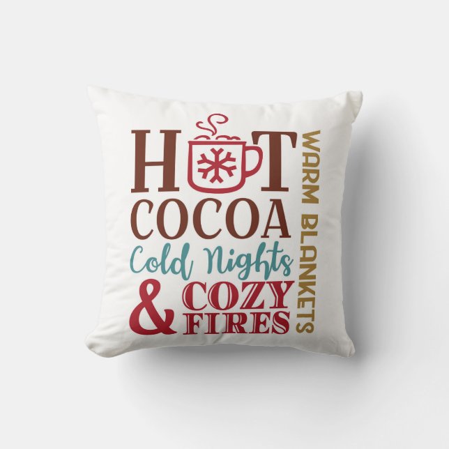 Cozy Winter Things Home Decor Throw Pillow (Front)