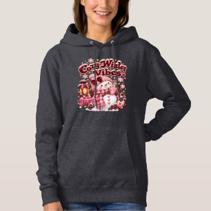 Cozy Winter Vibes Cute Coquette Snowman Custom  Hoodie