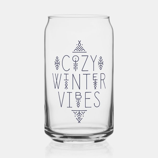 Cozy Winter Vibes Design Can Glass (Front)