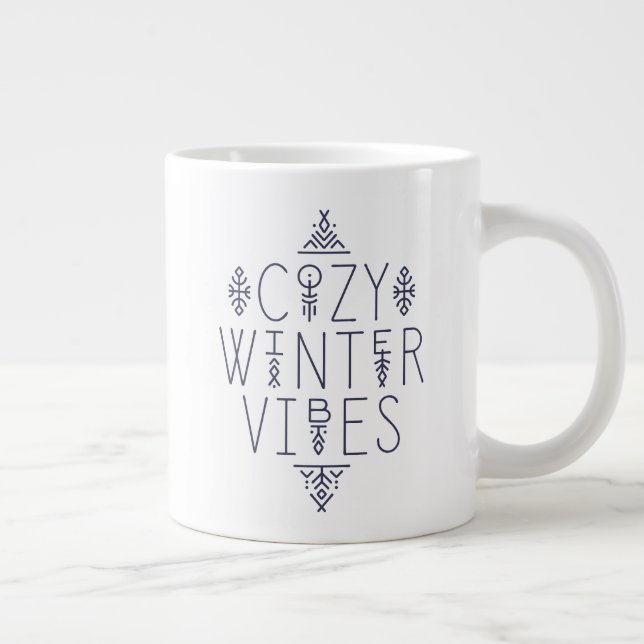 Cozy Winter Vibes Design Giant Coffee Mug (Right)