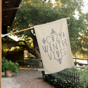 Cozy Winter Vibes Design House Flag