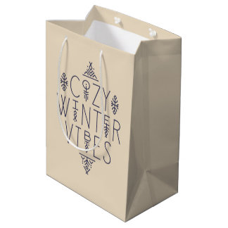 Cozy Winter Vibes Design Medium Gift Bag