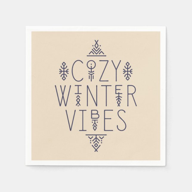 Cozy Winter Vibes Design Napkins (Front)