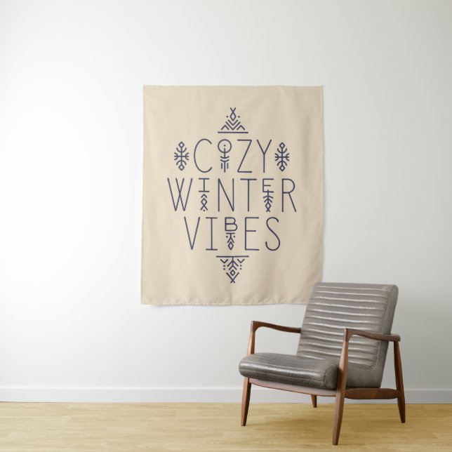 Cozy Winter Vibes Design Tapestry (In Situ)