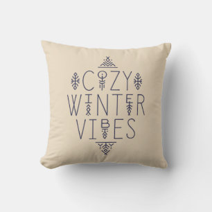 Cozy Winter Vibes Design Throw Pillow