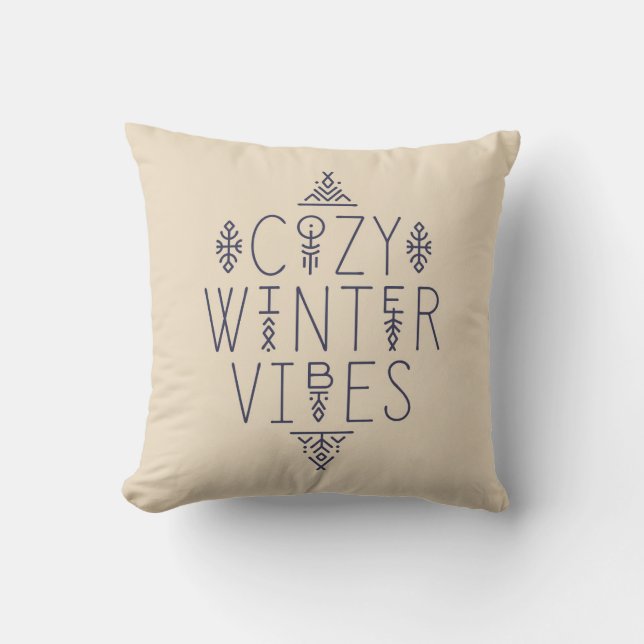 Cozy Winter Vibes Design Throw Pillow (Front)