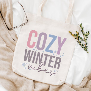 Cozy Winter Vibes Merry Christmas Tote Bag