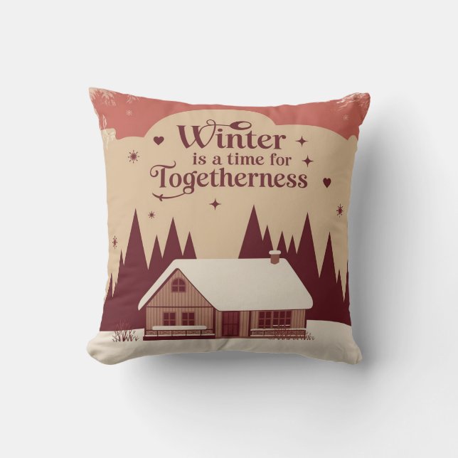 Cozy Winter Vibes Pillow (Front)