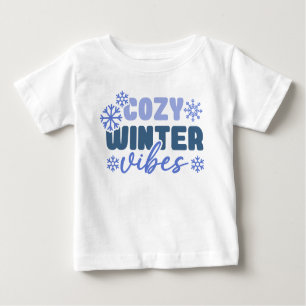 Cozy Winter Vibes - Snowflake Typography Baby T-Shirt