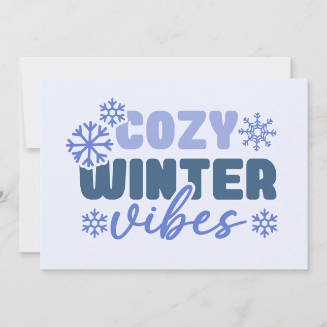 Cozy Winter Vibes - Snowflake Typography Card (Front)