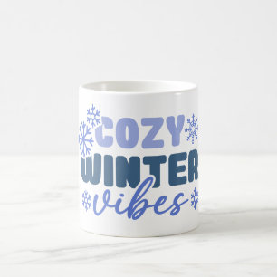 Cozy Winter Vibes - Snowflake Typography Coffee Mug