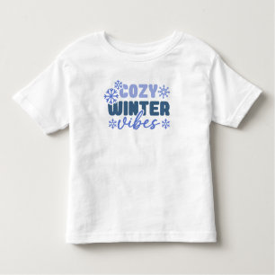 Cozy Winter Vibes - Snowflake Typography Toddler T-shirt