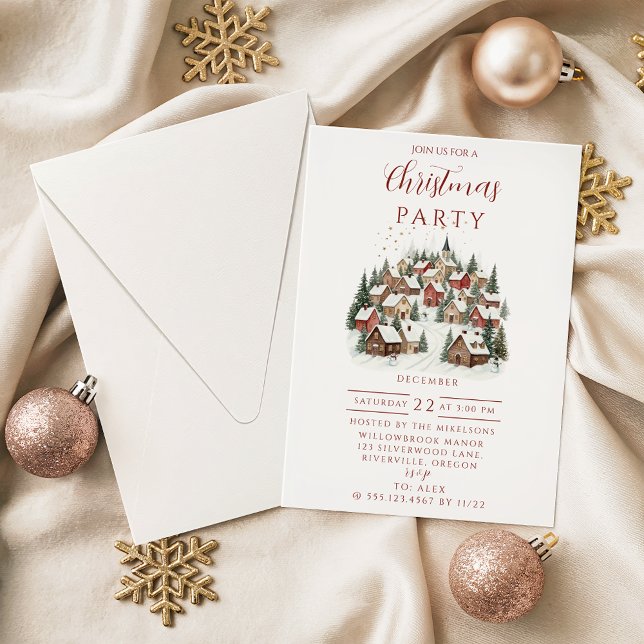 Cozy Winter Village Christmas Invitation (Creator Uploaded)