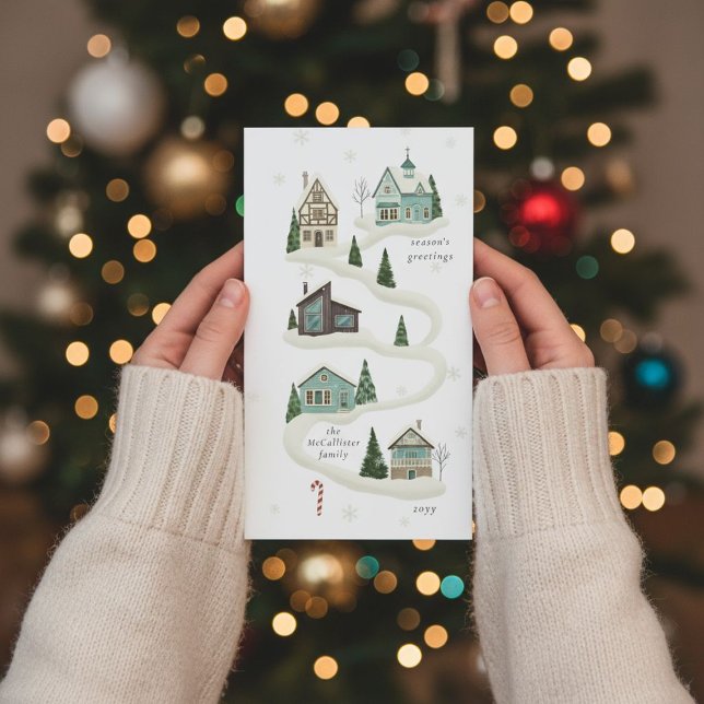 Cozy Winter Village Family Christmas Holiday Card (Creator Uploaded)