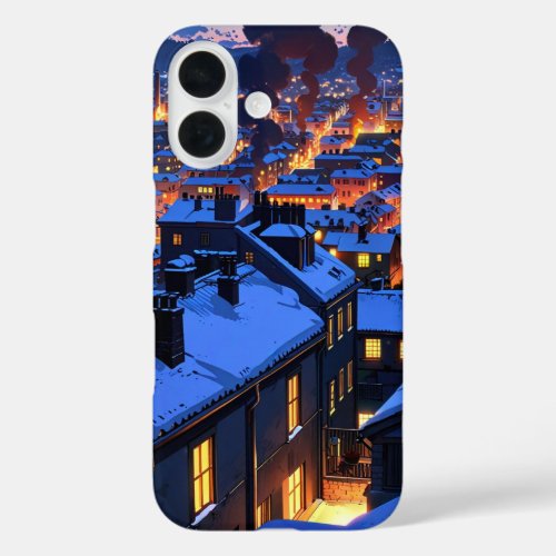 Cozy Winter Village iPhone 16 Case