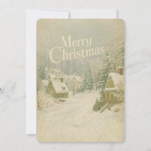 Cozy Winter Village Merry Christmas Card - 5x7