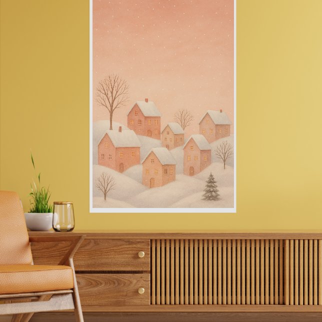 Cozy Winter Village Poster  (Living Room 2)