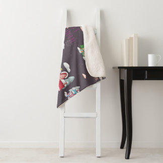 Cozy Winter Village Sherpa Blanket