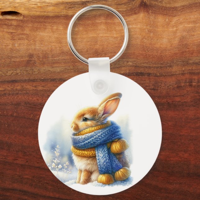 Cozy Winter Wishes To Somebunny Special Rabbit Keychain (Back)