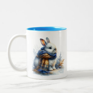 Cozy Winter Wishes To Somebunny Special Rabbit Two-Tone Coffee Mug