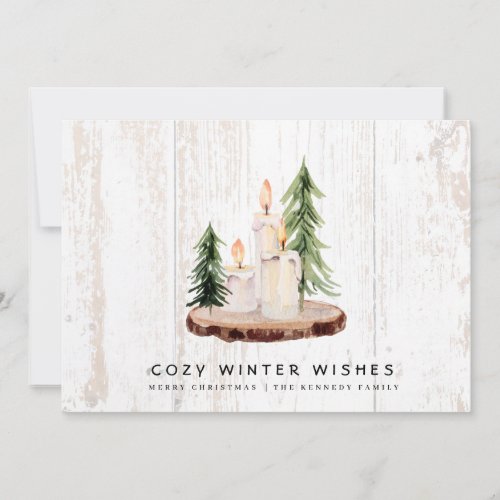 Cozy Winter Wishes  Weathered Wood Country  Holiday Card