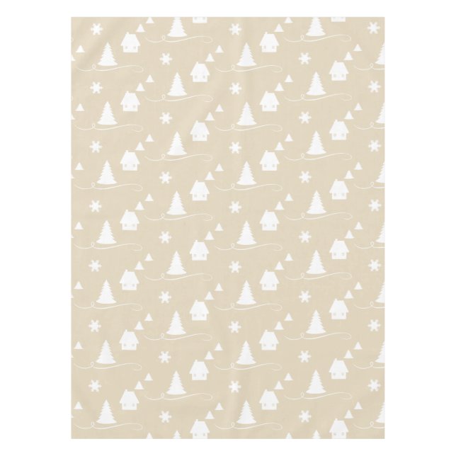 Cozy Winter Wonderland Pattern Holiday Tablecloth (Front)