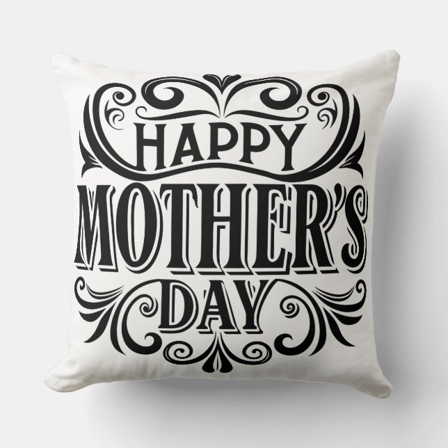 Cozy Wishes for Mom Throw Pillow (Front)