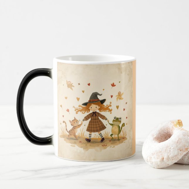 Cozy Witch Coffee Mug Kind_Ones Whimsical Art (With Donut)