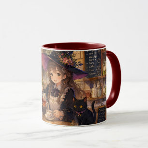 Cozy Witch Tea Time Cat Accent Mug