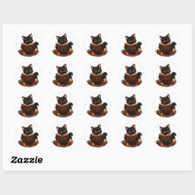 Cozy Witchy Black Cat Reading Spell Book Halloween