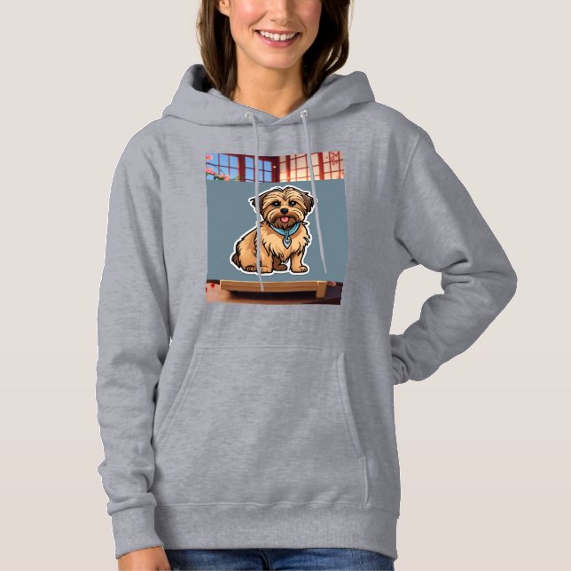 Cozy Women's Hoodie with Adorable Dog Design" (Front)
