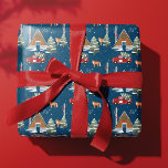 Cozy Wood Cabin Woodland Fox & Vintage Red Truck Wrapping Paper<br><div class="desc">Woodland fox animals, cozy wood cottage, Christmas wrapping paper capture the true nature of Christmas. We've incorporated our hand-drawn woodland fox, snow-covered pine tree forest, birch trees with cardinals preached, a red vintage truck carrying a tree, and a wooden forest cabin incorporated into a cozy woodland forest scene. Add your...</div>