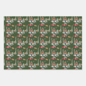 Cozy Wood Cabin Woodland Fox & Vintage Red Truck Wrapping Paper Sheets (Front 2)