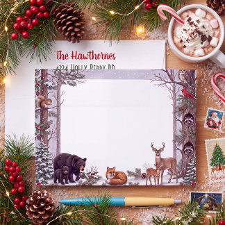 Cozy Woodland Animal Christmas Envelope