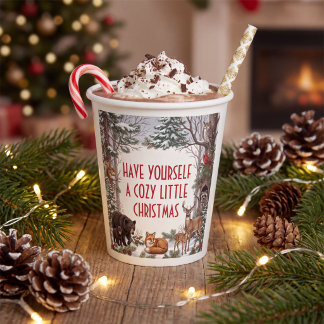 Cozy Woodland Animals Christmas Paper Cups