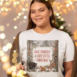 Cozy Woodland Animals Christmas T-Shirt