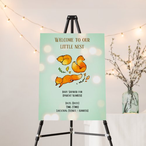 Cozy Woodland Autumn Baby Shower Foam Board