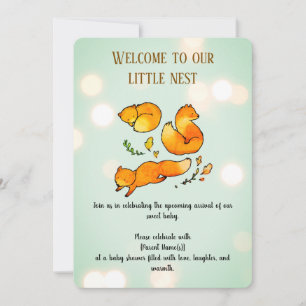 Cozy Woodland Autumn Baby Shower Invitation