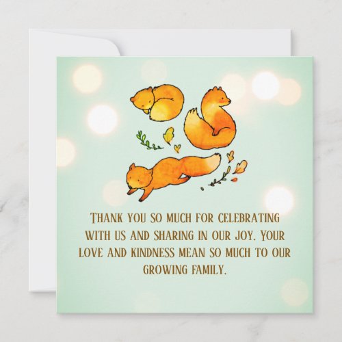 Cozy Woodland Autumn Baby Thank You Card