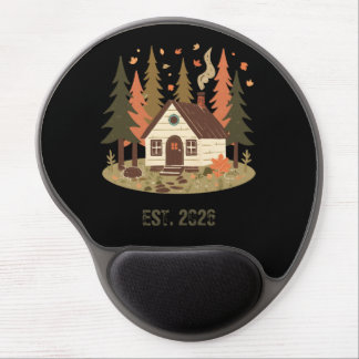 Cozy Woodland Cabin Autumn and Winter Custom Produ Gel Mouse Pad