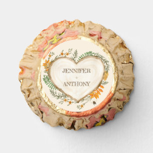 Cozy Woodland Cottagecore Wooden Heart Wedding Reese's Peanut Butter Cups