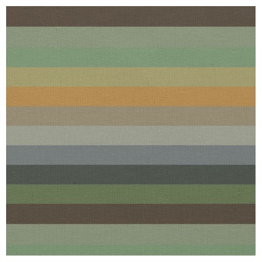 Cozy Woodland Earth Tone Stripe Pattern Fabric