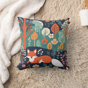 Cozy Woodland Friends Fox, Throw Pillow 16" x 16"